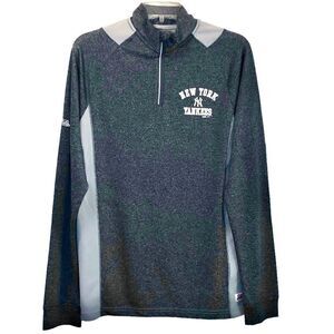 Stitches New York Yankees Quarter Zip Pullover in Blue Heather/Grey Women’s S